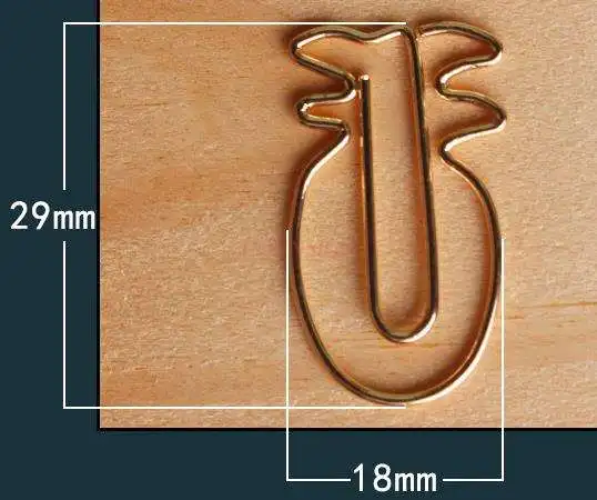 20pcs Pineapple Paper Clip New Golden Office Supplies Stationery | Канцтовары для офиса и дома