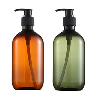 shampoo bottle 300500ml liquid soap dispenser bath refillable green empty bottles shower gel press plastic bathroom storage jar