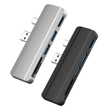 For Microsoft Surface Pro 6 Pro 5 Pro 4 Dock Hub 5 in 1 USB Docking Station with 4K HDMI Compatible 2 Ports USB 3.0 Memory Card