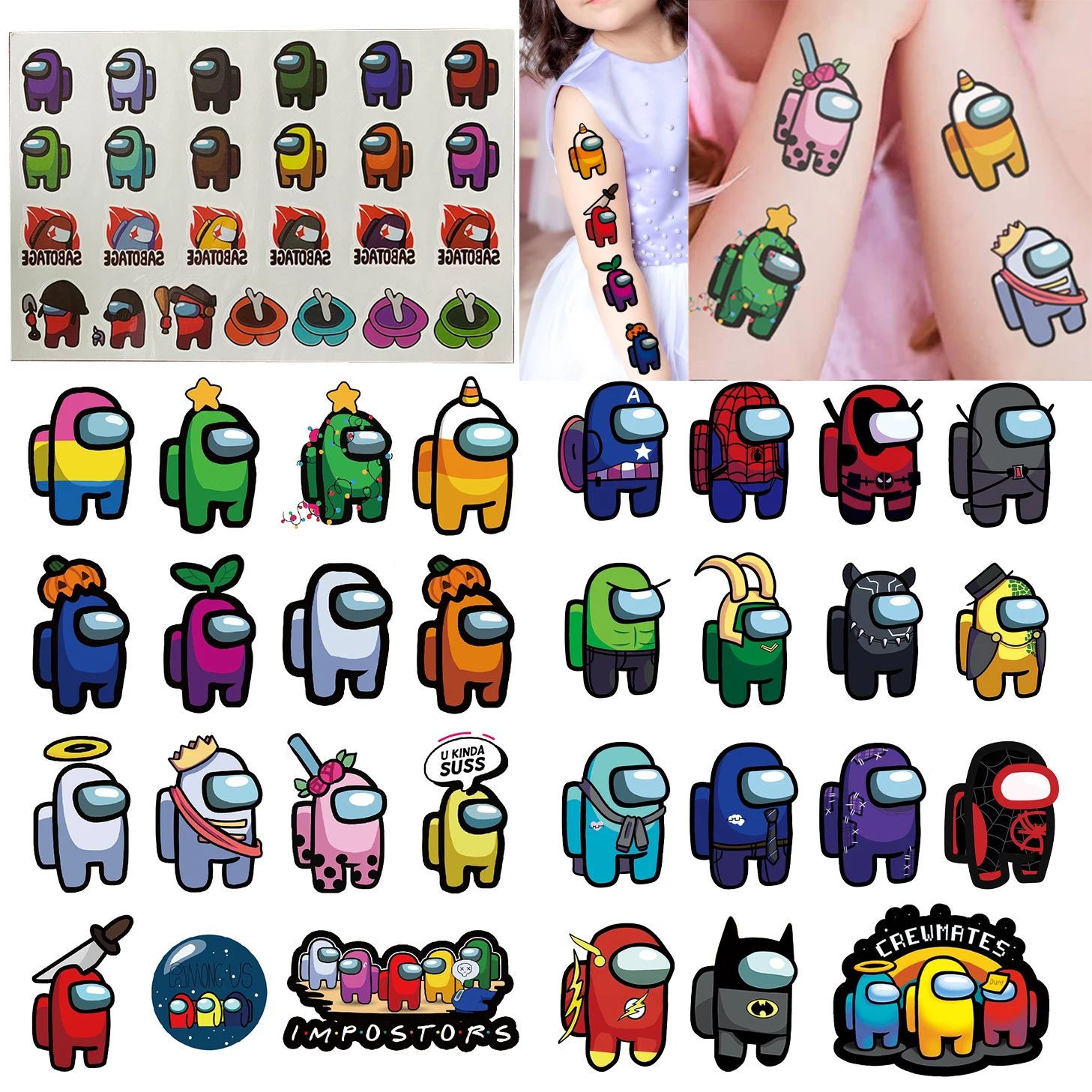 Временная тату наклейка из США водостойкая поддельная татуировка Большая