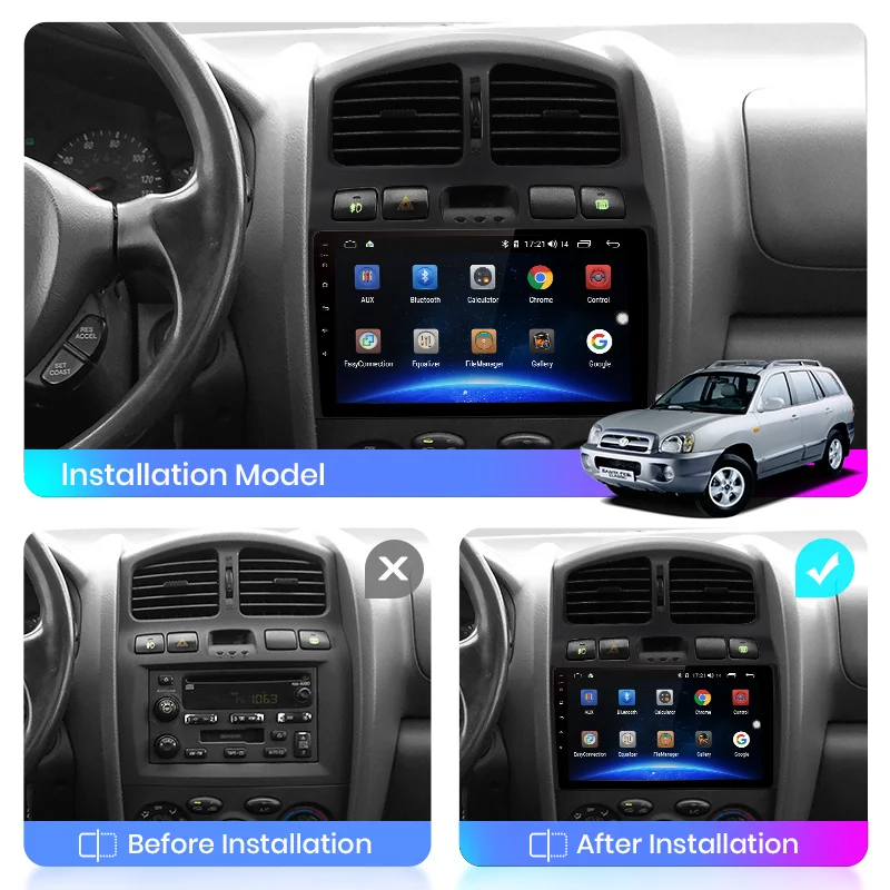 Автомагнитола Junsun V1 для Hyundai стерео система на Android 10 2 Гб ОЗУ 32 ПЗУ с GPS Навигатором