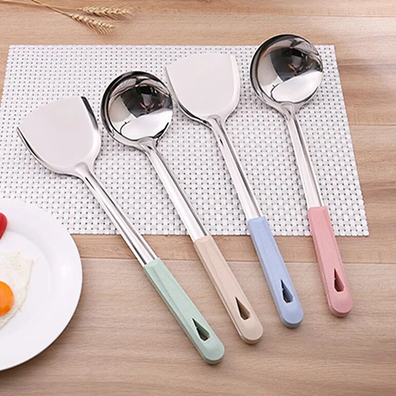 Stainless Steel Cooking Tools Matt Polish Long Handle Soup Ladle Skimmer Golden Kitchen Set Accessories For Hot Pot 2019 New | Дом и сад