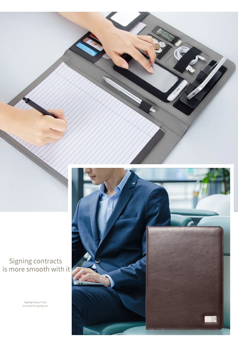 A4 органайзеры папка для документов Briefcaser из искусственной кожи Бизнес менеджер