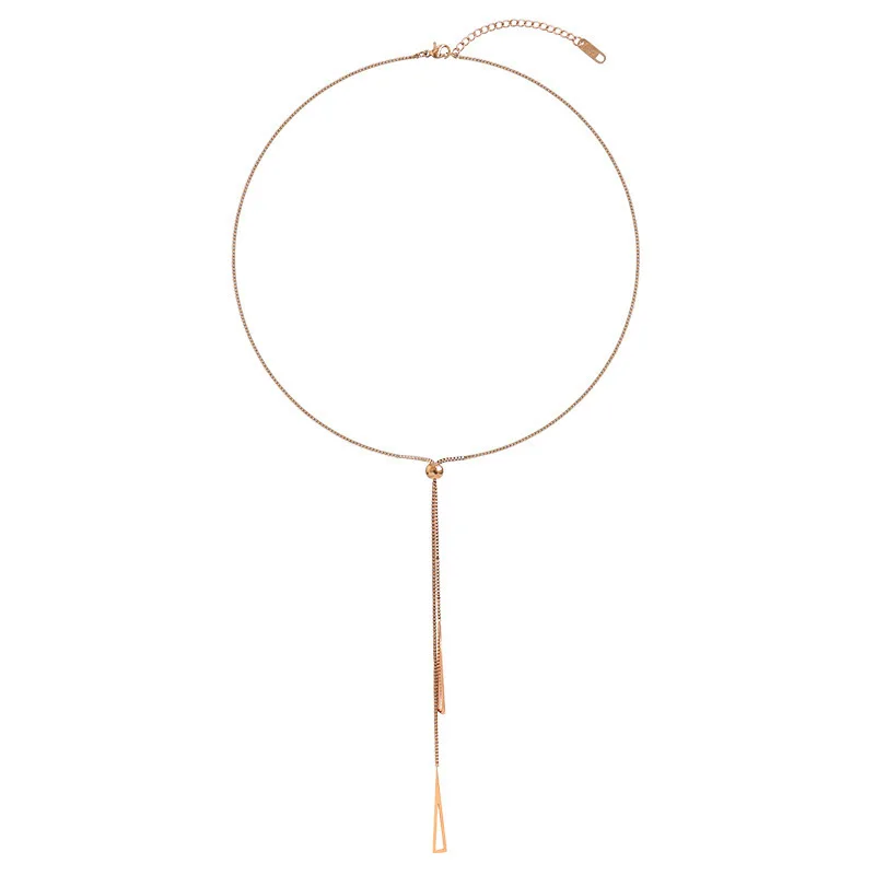 

POTCET Women's Stainless Steel Adjustable Titanium Steel Necklace Pendant Geometric Fashion Hip Hop Party Jewelry