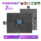 Усилитель сотового сигнала GOBOOST WCDMA UMTS 3G 2100 LTE 4G DCS 1800 МГц, усилитель сотовой связи, Ретранслятор Сети, новинка