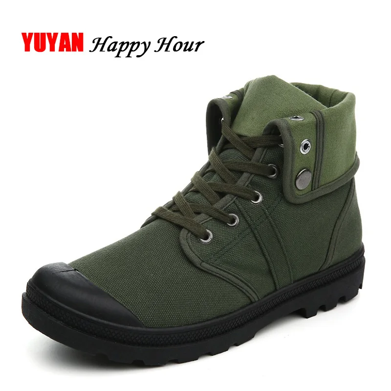 2020 Fashion Men Boots Canvas Shoes Breathable High top Desert Ankle Male Brand Footwear Black Army Green LN005 | Обувь