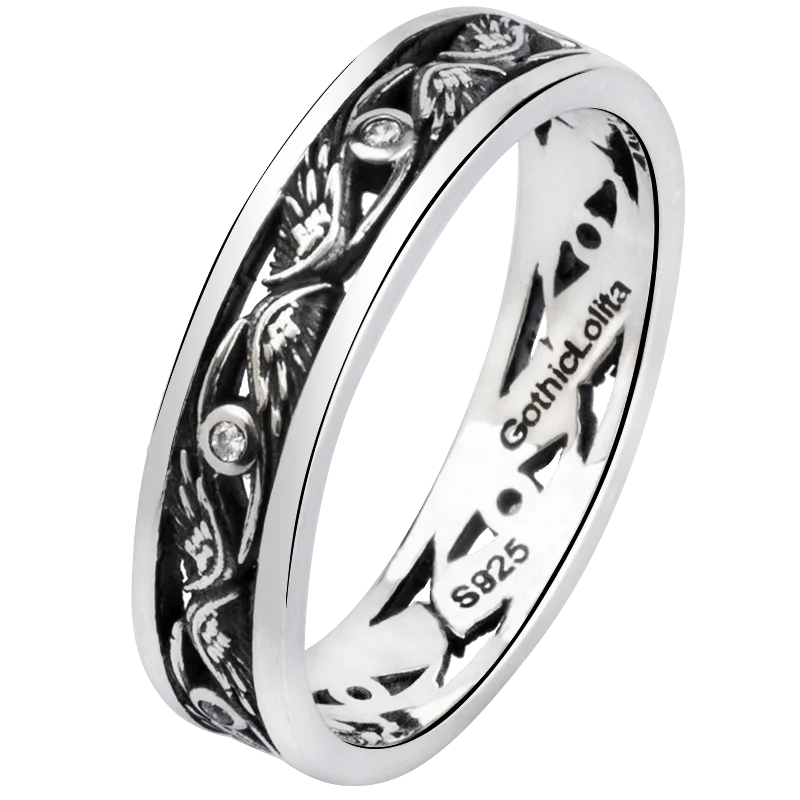 Мужские и женские кольца из серебра 925 пробы с перьями глаз Хора|Кольца| |