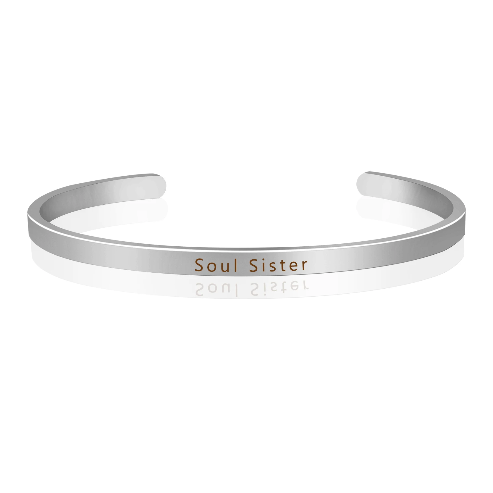 Soul Sister вдохновляющие цитаты Выгравированы Браслет с мантрой ручной штамповкой