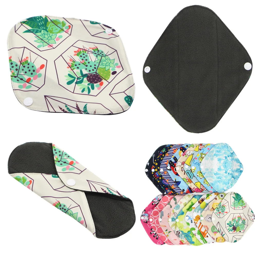 Almohadilla Menstrual lavable tama&ntilde;o S, almohadilla Menstrual sanitaria reutilizable, tela de algod&oacute;n de bamb&uacute; para mam&aacute;, higiene femenina, forro de bragas-0