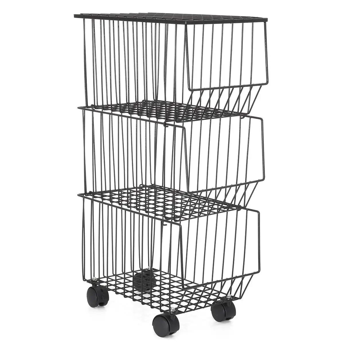 

3/4/5 Layer Kitchen Storage Rack Rolling Trolley Cart Movable Assemble Plastic Bathroom Shelf Wheels Space Saving Organizer