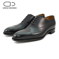 uncle saviano men dress shoes oxford shoes for men wedding formal style man shoe business designer genuine leather men shoes
