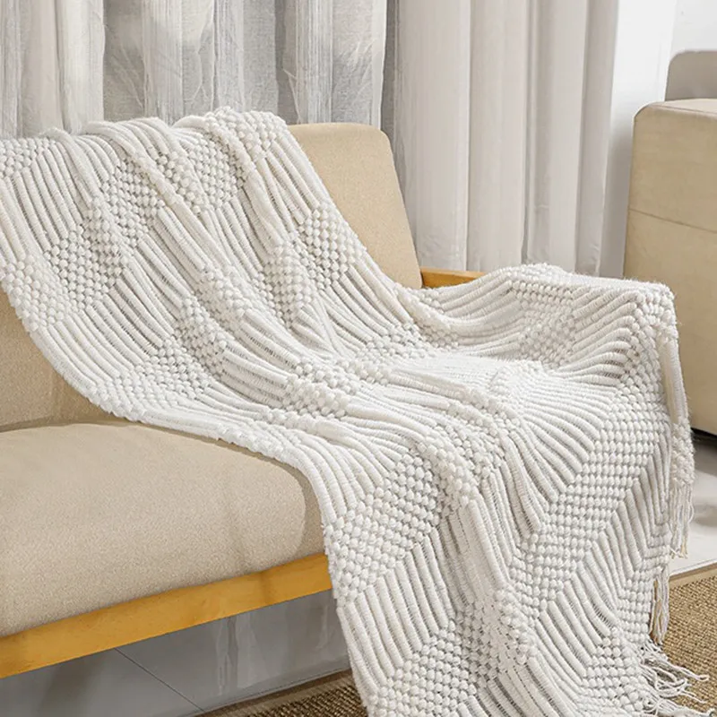 

Nordic Simple Solid Color Air Conditioning Blanket Blanket Sofa Blanket Office Nap Blanket Homestay Decoration Blanket Autumn