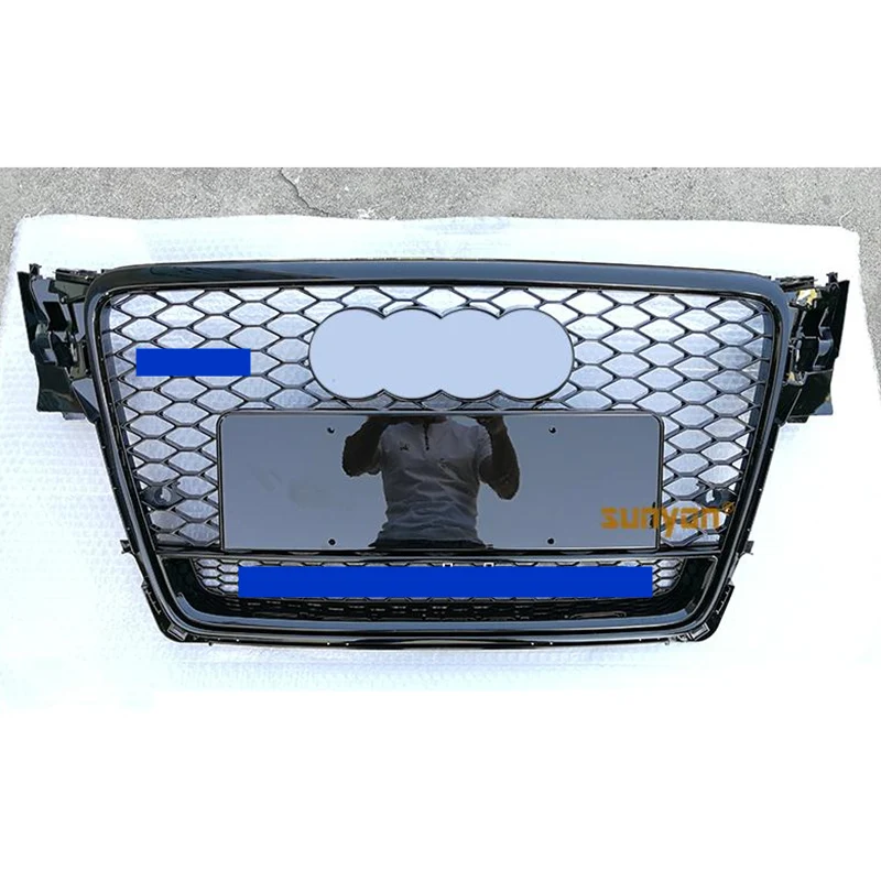 Передняя решетка Sport Hex Mesh Honeycomb Hood Gloss для Audi A4/S4 B8 2009 2010 2011 2012 For RS4 Style Black|Гоночные