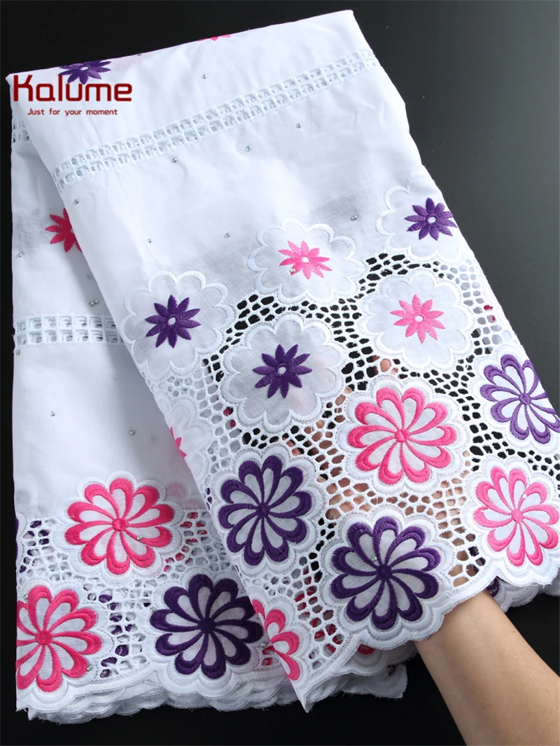 Калуме отверстие в африканском стиле 100% хлопок кружево ткань высокое качество