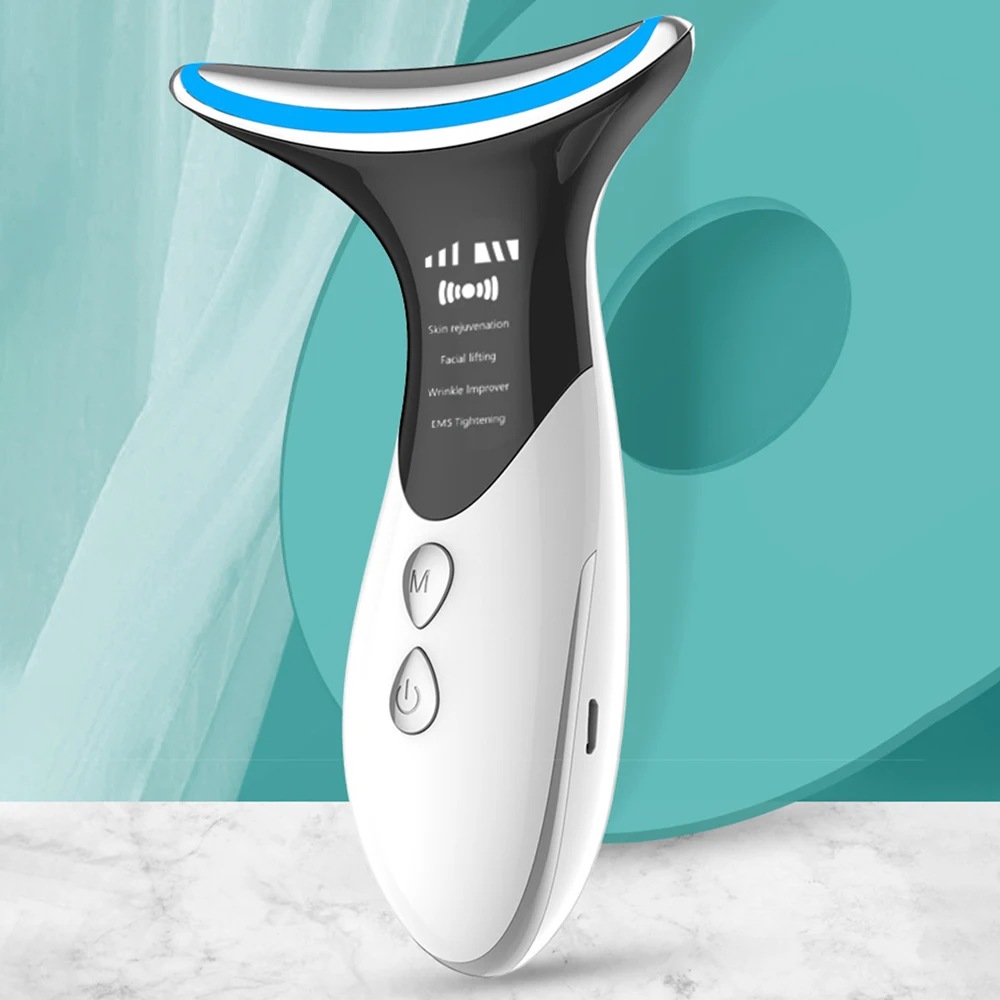 

Neck Anti Wrinkle Face Beauty Tools LED Photon Therapy Skin Care Tighten Massager Reduce Double Chin Wrinkle Removal