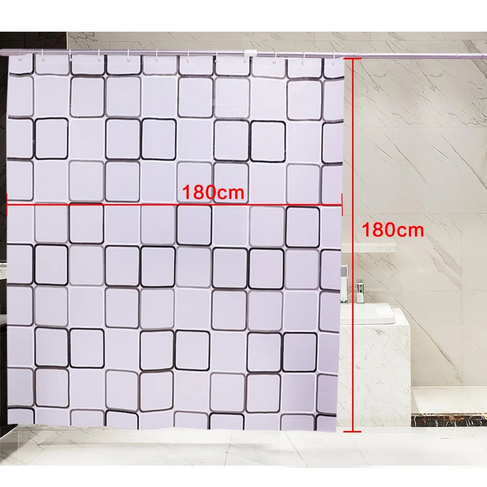 Водонепроницаемая клетчатая занавеска для душа в клетку 180*180 см | Дом и сад