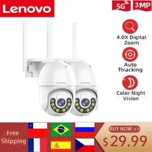 Lenovo 3MP PTZ WIFI IP Camera CCTV Surveillance Outdoor 4X Digital Zoom Night Full Color Wireless H.265 P2P Security