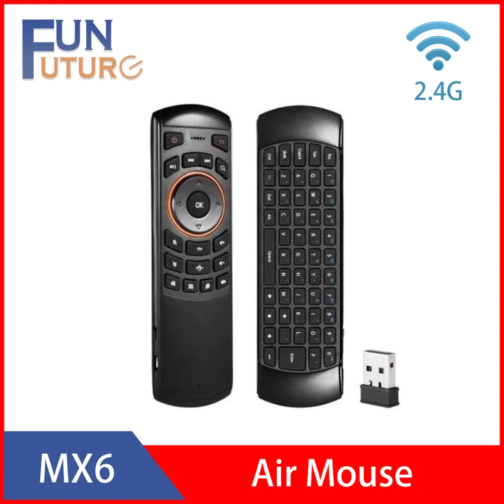 MX6 Air Mouse Mini 2 4 GHz Беспроводная мини клавиатура ручной пульт дистанционного