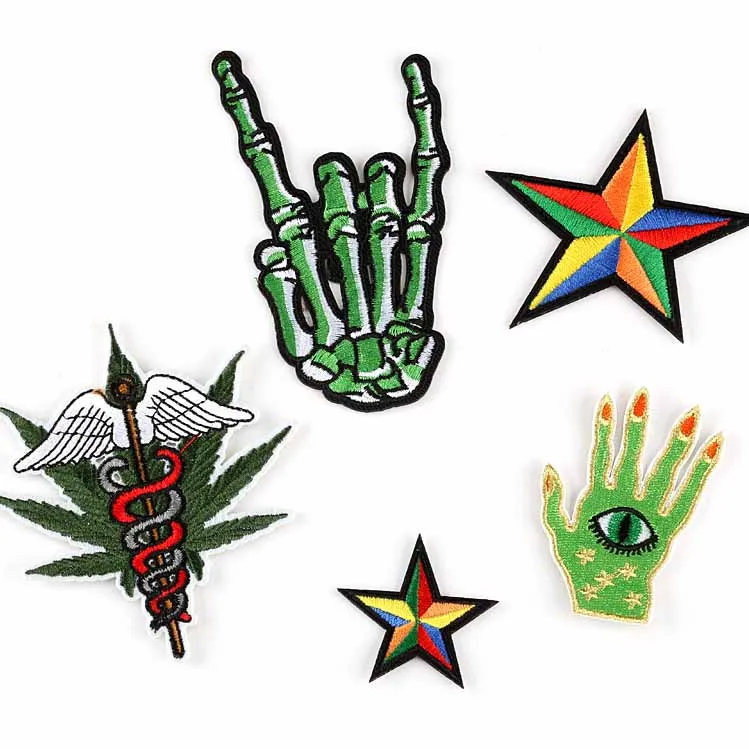 Зеленая рука с глазами пальцы зомби патчи для одежды вышивкой утюгом наклейки