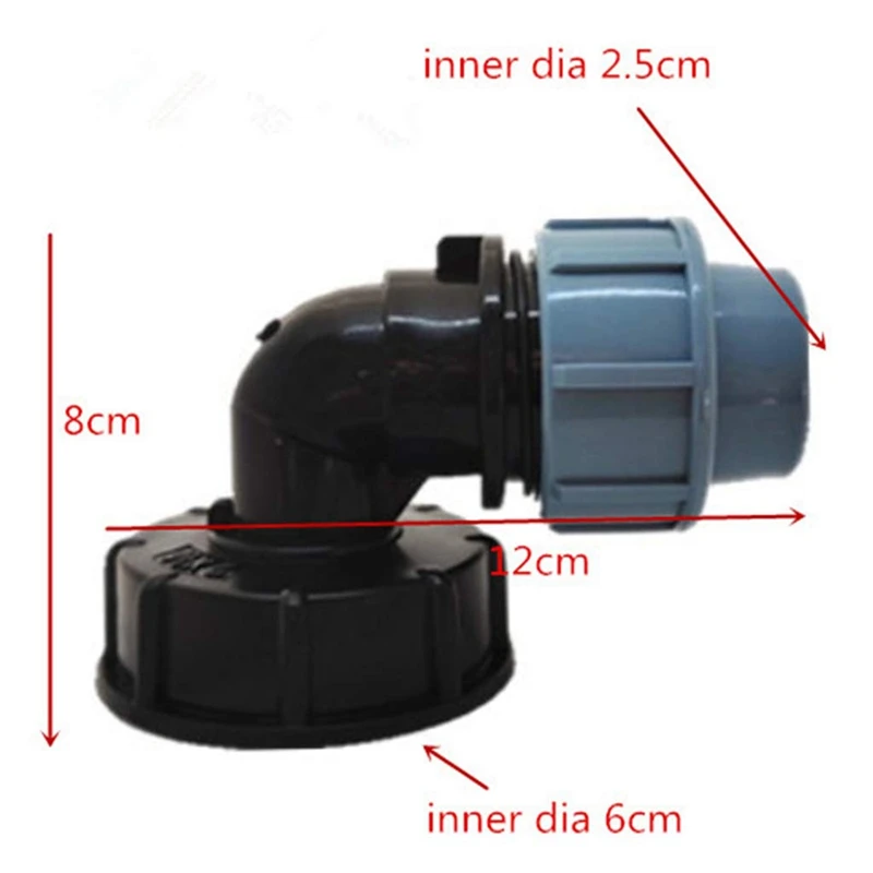 

Accessories reducer water pipe ton garden lawn barrel thick connector hose adapter practical elbow faucet tool home IBC valve