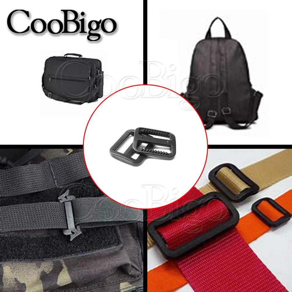 50 шт. трехскользящая Регулируемая пряжка 25 мм черный пластиковый для собак