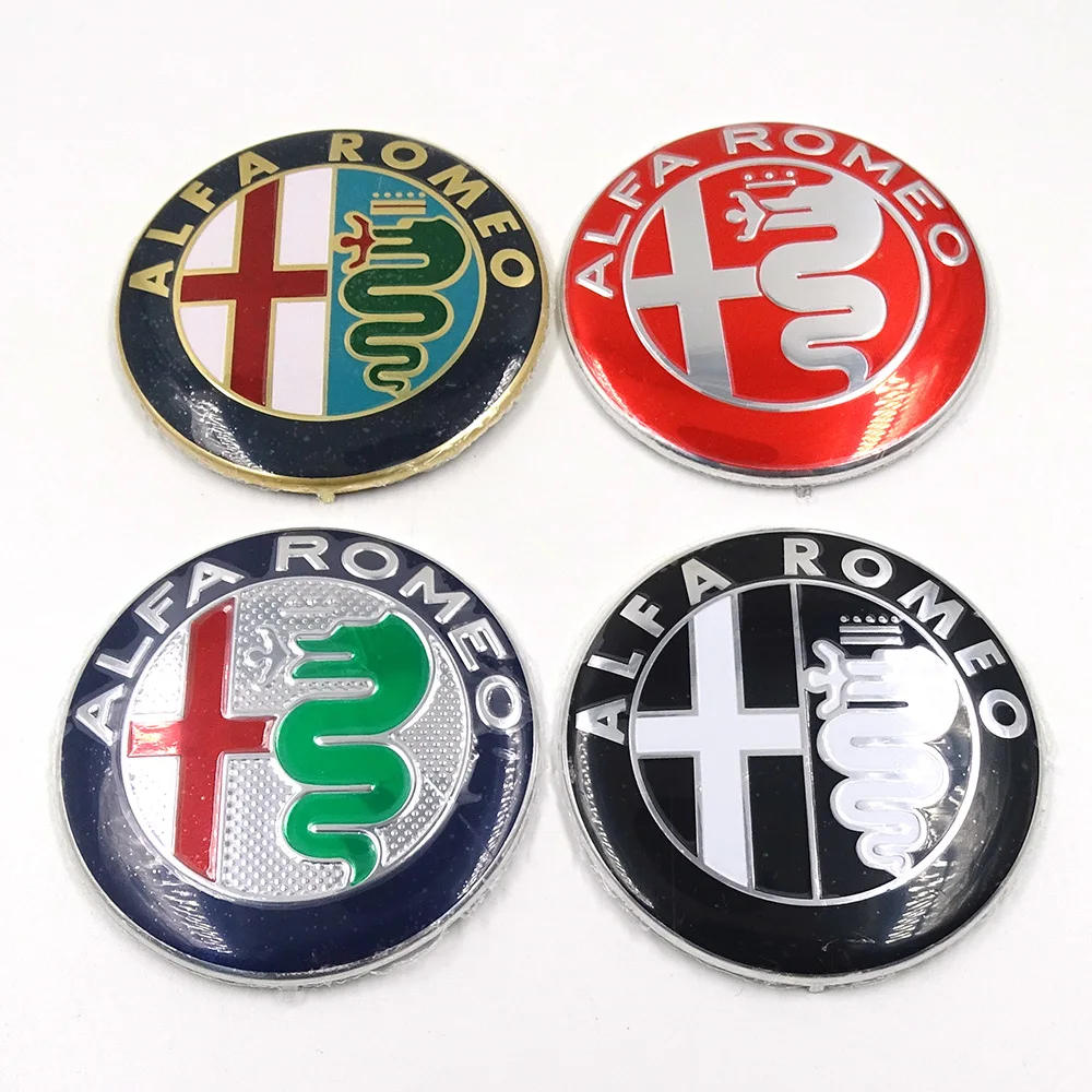 

74mm Car Styling Specials Color for Alfa Romeo Red Cross Logo Emblem Badge Stickers for Giulietta Spider Mito 147 156 159