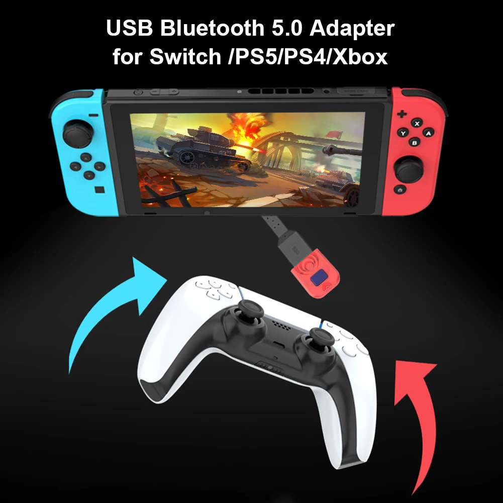 Беспроводной USB-адаптер Bluetooth 5 0 для Nintendo Switch PS5 контроллера Xbox геймпада Aux ПК аудио