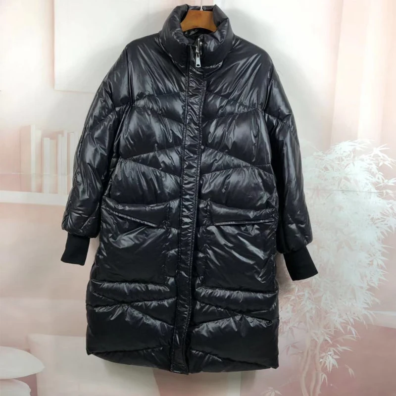 Зимняя новая модная брендовая стильная теплая куртка на белом утином пуху