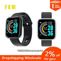 2020 new couple d20 smart watches fitness smart activity trackers pedometer heart rate monitor waterproof y68 smartwatch clock