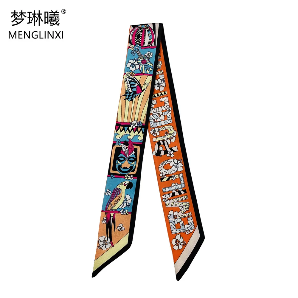 Облегающий шарф хиджаб с изображением попугая и клоуна брендовый бандана