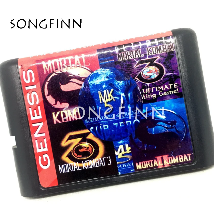 Карта памяти MD для Sega Mega Drive 16 бит SEGA Genesis Megadrive Mortal Kombat Fighting 5 в 1 | Электроника