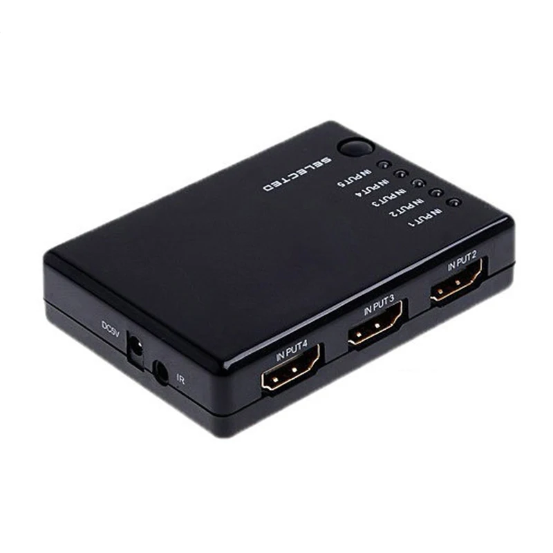 Мини 5 Порты и разъёмы 1080P видео совместимому с HDMI коммутатор сплиттер ИК-пульт