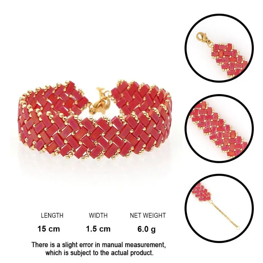 

Ybollar Tila Beads Bracelet For Women Men Wide Handmade Gold Seed Beads Bohemian Friendship Bracelet Bangle Jewelry