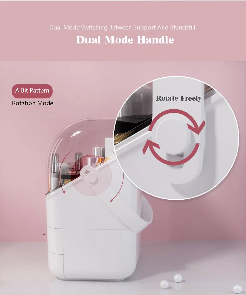 

Makeup Box Fashion Three-Layer High Capacity Transparent Portable Cosmetic Organizer Plastic Drawer Lipstick Nail Polish Storage