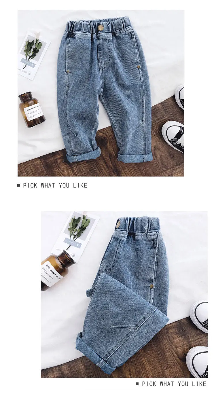 

Boys Girls Jeans Spring And Autumn Cross Pants 2021 New Children Korean Casual Children's Clothing Children's Fashion Pants