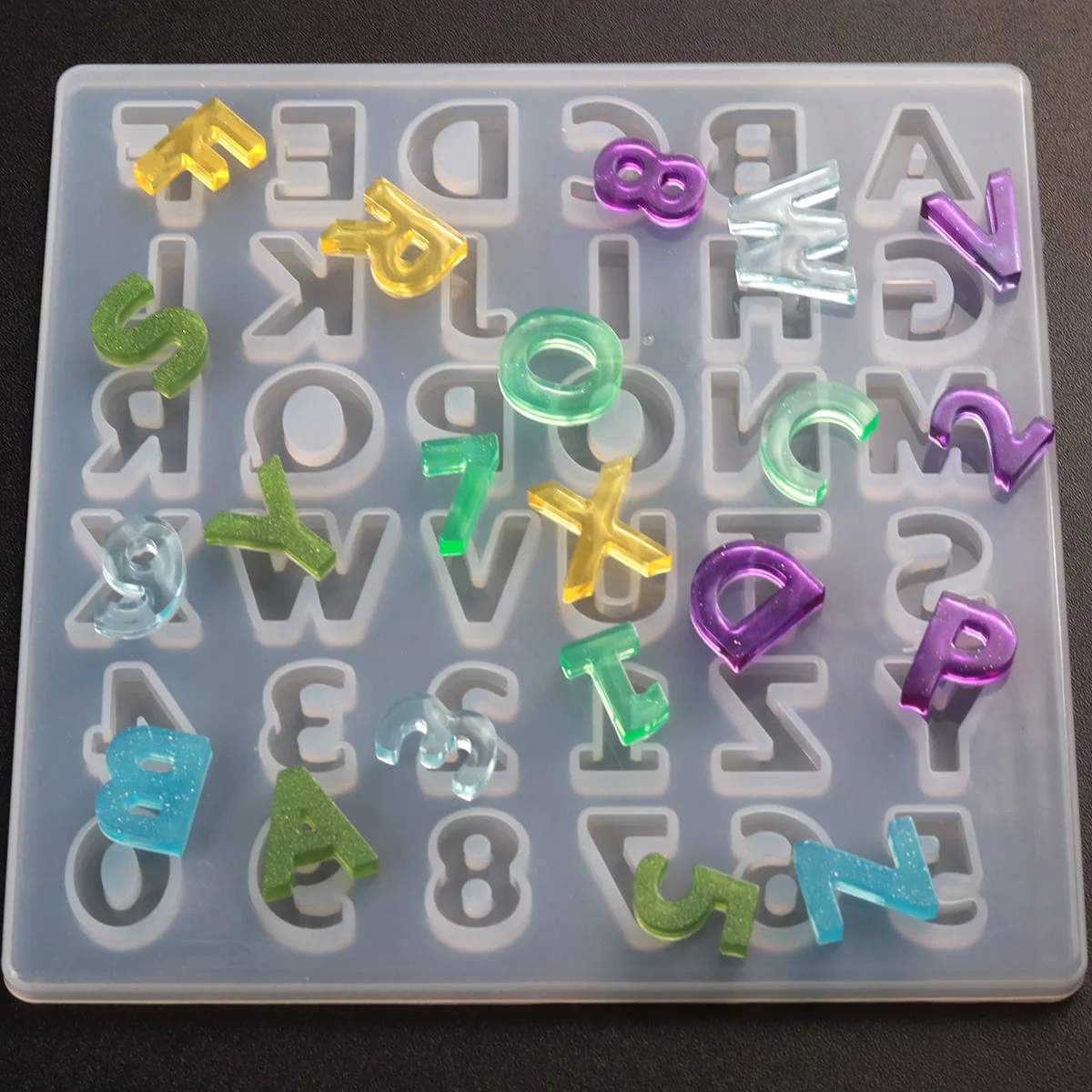 Uppercase Letter A-Z Silicone Mold Capital Letter  for DIY UV Resin Alphabet Keychain Mold Epoxy Resin Art Supplies images - 6