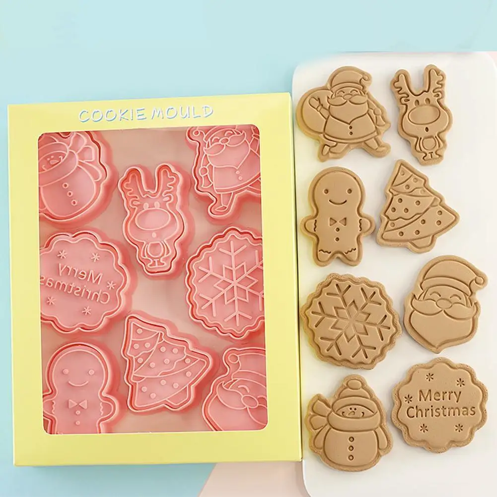 

DIY Cartoon Biscuit Mold Christmas Cookie Cutters Christmas Molds ABS Plastic Baking Mold Cookie Tools Cake Decorating Tool