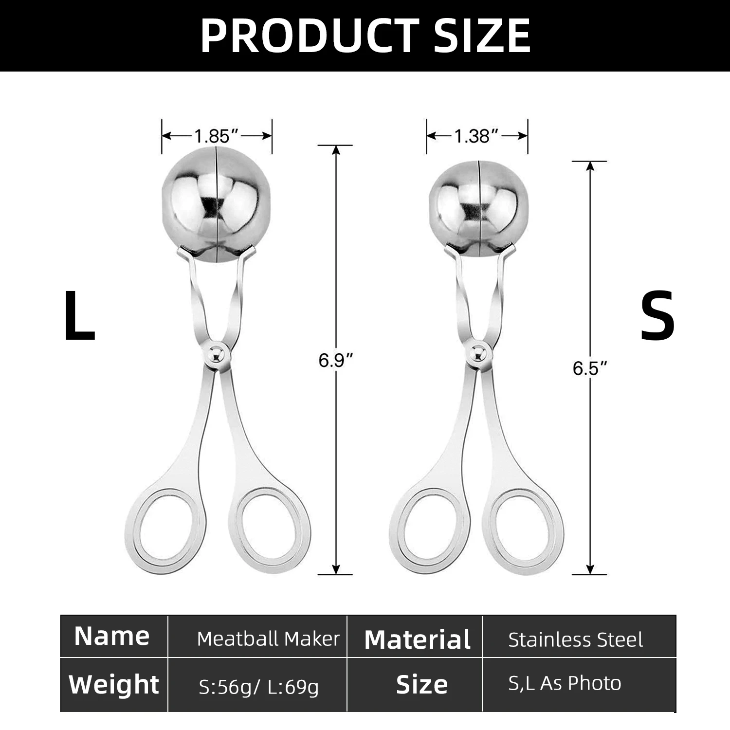 

Kitchen Meatball Maker Stainless Steel Meatball Clip Convenient DIY Fish Ball Rice Ball Making Mold Tool Kitchen Accessories