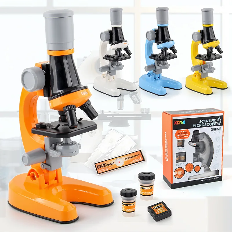 

Technology Microscope Kit 1200X Science Lab Led Toy Home School Interest Cultivation Child Boys Birthday Gift Present