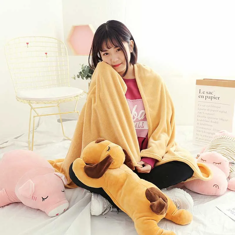 Подушка-одеяло подушка мультяшная собака коралловый флис плюшевый для детей