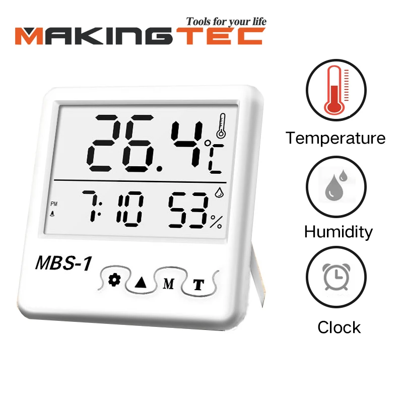 Метеостанция MAKINGTEC с ЖК дисплеем цифровой гигрометр термометр часы измеритель