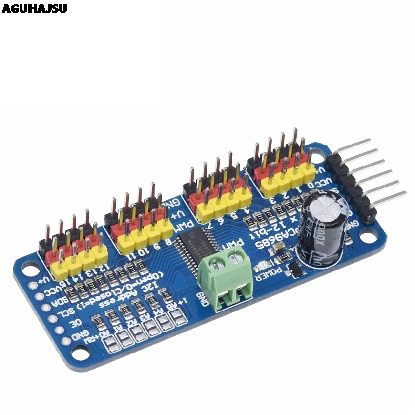 1 шт. 16-канальный 12-битная ШИМ/сервопривод-I2C интерфейс-PCA9685 для Raspberry Pi DIY Servo Щит