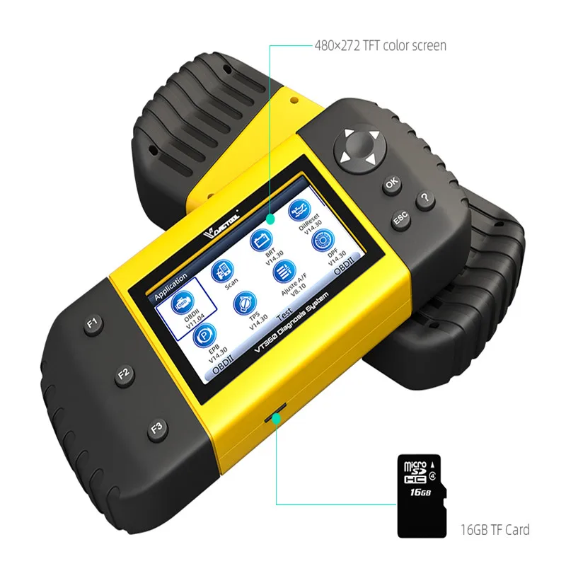 Автомобильный диагностический инструмент VDIAGTOOL VT360 OBDII ABS подушка безопасности SAS