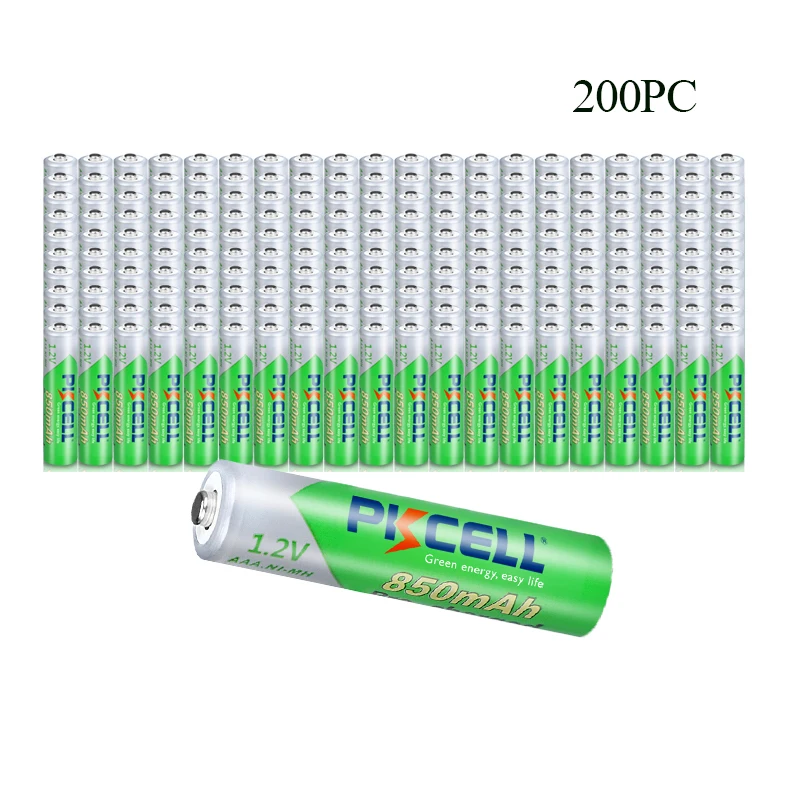 

200PC PKCELL 850mah Low Self Discharge AAA batteries 1.2V NI-MH AAA Rechargeable Battery AAA Battery 3A nimh for flashlight toy