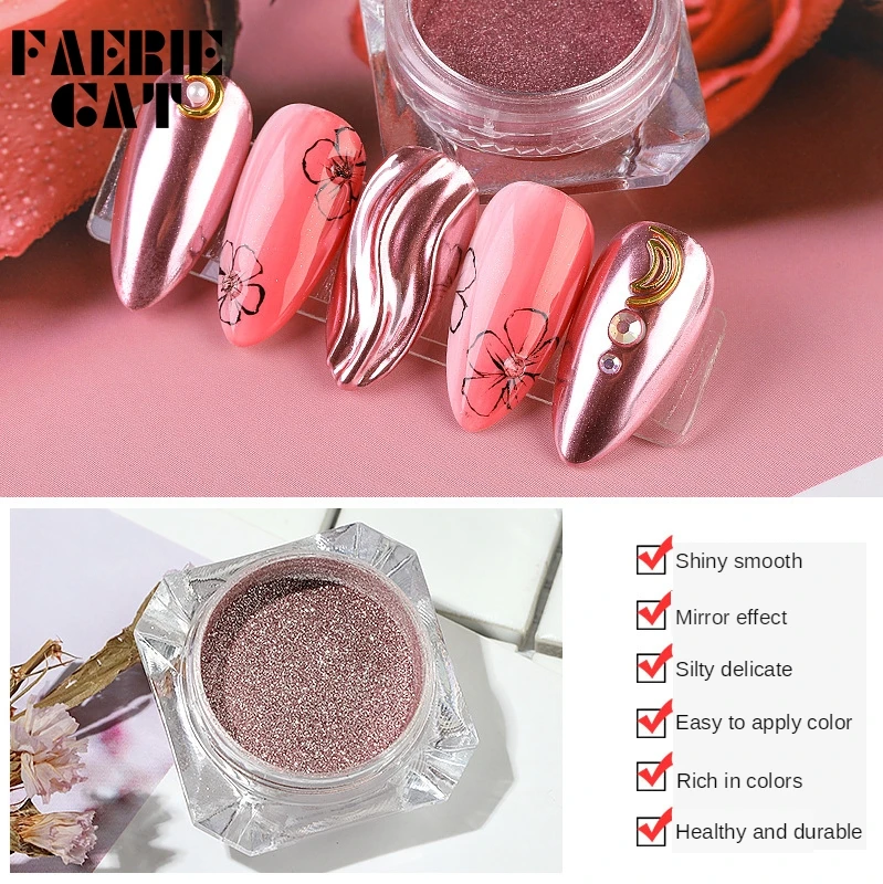 

0.3g Nail Art Luxury Gold Mirror Powder Water Ripple Champagne Glitter Bright Silver Aurora Fairy Dip Powders Nail Accessories