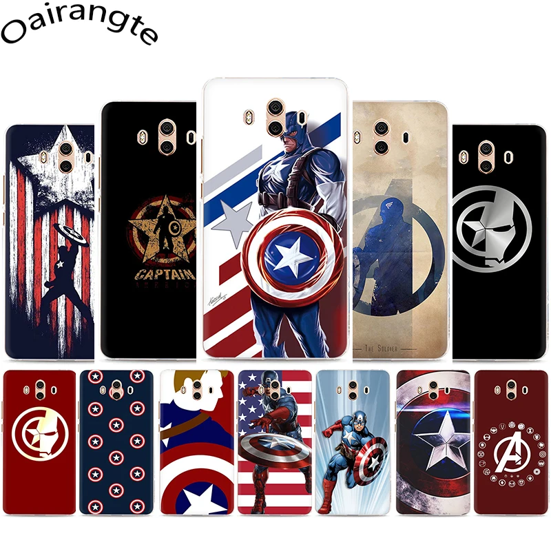 Жесткий чехол для телефона Marvel superhero Captain America Huawei Y5 6 7 2017 Y9 2018 Mate10 20 Pro Lite Nova 2i 3i |