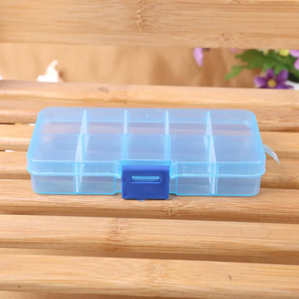 

10 Grids Plastic Storage Box for Small Component Jewelry Tool Box Bead Pills Organizer Nail Art Tip Case