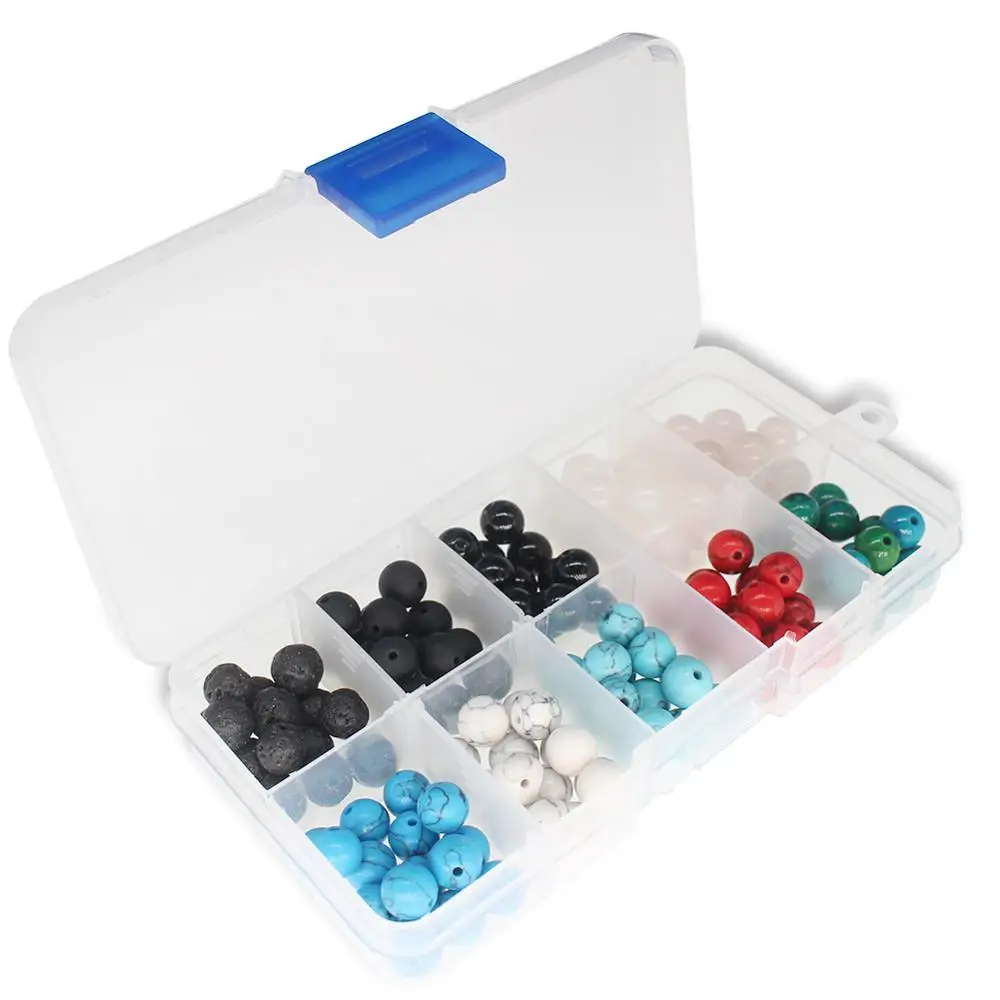 Бусины Из Натурального вулканического камня 10 коробок 150 шт. 8 мм для