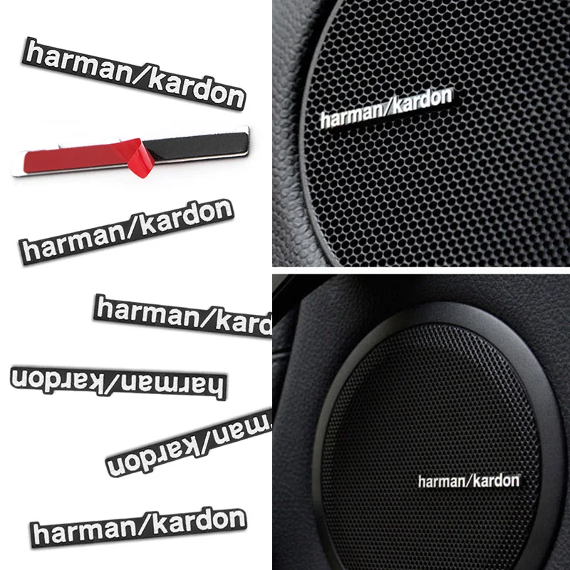 

Car decoration 1-10 pcs harman / kardon- Style Stickers-Logo Stereo Speaker Emblem Badge Car Interior Metal Sticker Audio logo