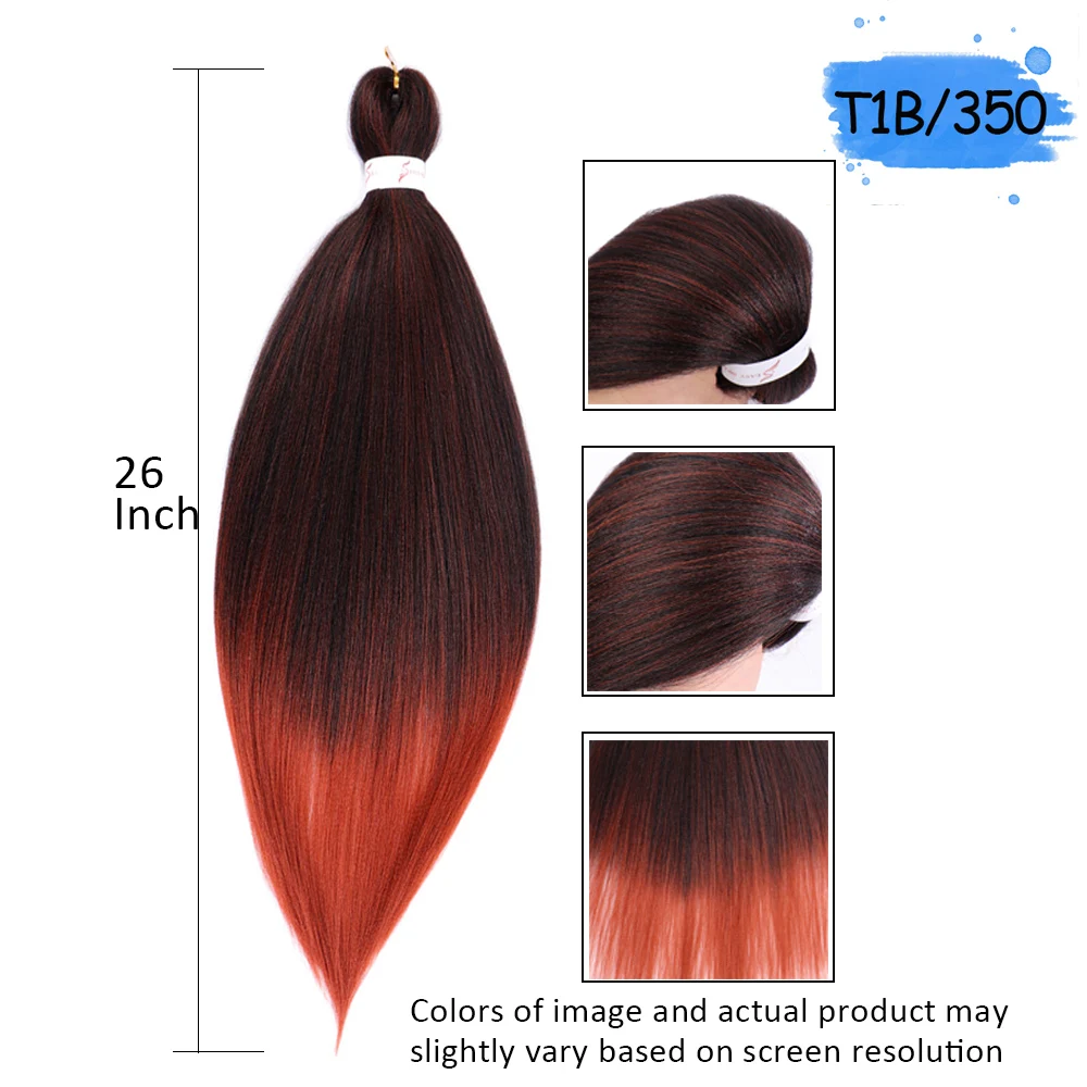 WEILAI Синтетические длинные косички Омбре плетеные волосы для наращивания 26 дюйм